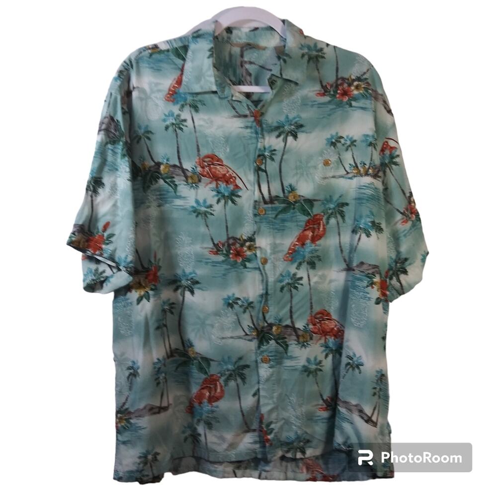 Paradise Collection Hawaiian Casual Button Front Shirt XL